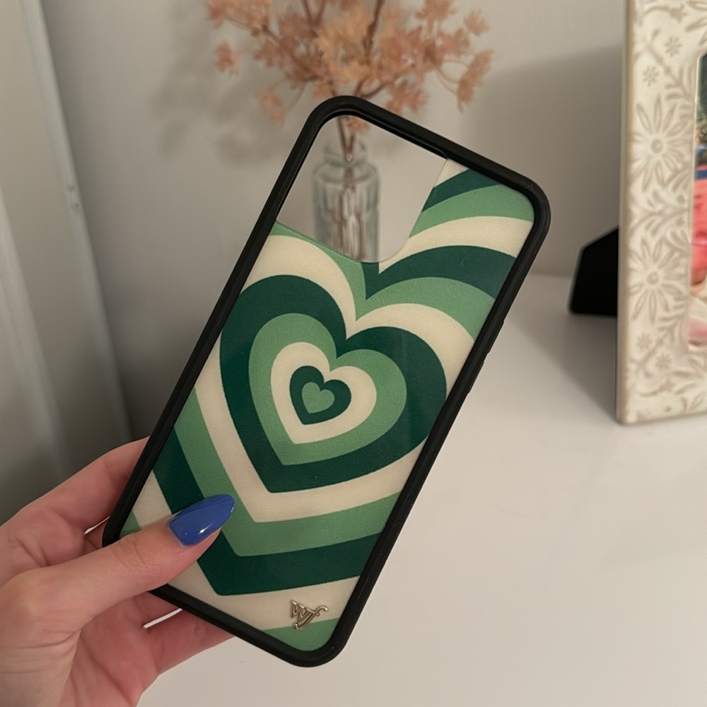 Wildflower Green Heart IPhone 13 ProMax Case